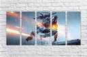 Ver imagem 3 de Quadro Decorativo Battlefield Games Jogos Quartos Salas Interiores Mosaico 5 Peças Com Moldura