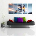Ver imagem 1 de Quadro Decorativo Battlefield Games Jogos Quartos Salas Interiores Mosaico 5 Peças Com Moldura