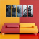 Ver imagem 5 de Quadro Decorativo Tomb Raider Games Jogos Quartos Salas Interiores Mosaico 5 Peças Com Moldura