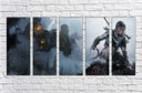 Ver imagem 1 de Quadro Decorativo Tomb Raider Games Jogos Quartos Salas Interiores Mosaico 5 Peças Com Moldura