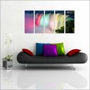 Ver imagem 1 de Quadro Decorativo Natureza Paisagem Cachoeira Rio Interiores Mosaico 5 Peças Com Moldura
