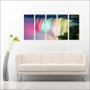 Ver imagem 3 de Quadro Decorativo Natureza Paisagem Cachoeira Rio Interiores Mosaico 5 Peças Com Moldura