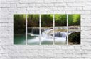 Ver imagem 3 de Quadro Decorativo Natureza Paisagem Cachoeira Rio Interiores Mosaico 5 Peças Com Moldura