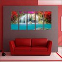 Ver imagem 4 de Quadro Decorativo Natureza Paisagem Cachoeira Rio Interiores Mosaico 5 Peças Com Moldura