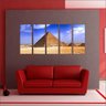 Quadro Decorativo Cidade Pirâmides Egito Salas Interiores Mosaico 5 Peças Com Moldura - 5
