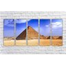 Quadro Decorativo Cidade Pirâmides Egito Salas Interiores Mosaico 5 Peças Com Moldura - 2