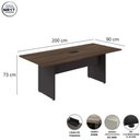 Ver imagem 3 de Mesa Reunião Retangular 200 cm X 90 cm Pés Painel para 8 Pessoas com 1 Caixa de Tomadas F5 Office