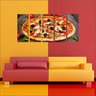 Quadro Decorativo Pizzarias Pizza Restaurantes Gourmet Interiores Mosaico 5 Peças Com Moldura - 2