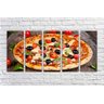 Quadro Decorativo Pizzarias Pizza Restaurantes Gourmet Interiores Mosaico 5 Peças Com Moldura - 5