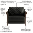 Ver imagem 5 de Poltrona Decorativa Ambar Braços Pes em Madeira Courino Tcs 724 Moll