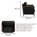Ver imagem 3 de Poltrona Decorativa Ambar Braços Pes em Madeira Courino Tcs 724 Moll