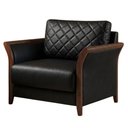 Ver imagem 1 de Poltrona Decorativa Ambar Braços Pes em Madeira Courino Tcs 724 Moll