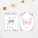 Ver imagem 1 de Kit 2 Quadros Infantis Menina Borboleta Rosa - Cristão 24x18cm:moldura Branca