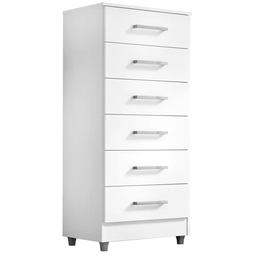 Cômoda Armário Gabinete Gaveteiro Quarto 6 Gavetas:branca - 1