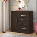 Ver imagem 1 de Cômoda Sapateira Marisa 4 Gavetas Café Touch - Mercado Dos Móveis