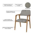Ver imagem 3 de Conjunto 6 Cadeiras de Jantar Ruth Estrutura em Madeira Maciça Estilo Retrô Linho Cinza