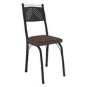 Ver imagem 3 de Kit 6 Cadeiras de Cozinha Virginia Estampado Tecelão Cacau Pés de Ferro Preto - Pallazio