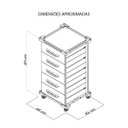 Ver imagem 3 de Carrinho Auxiliar Multiuso 3 Gavetas Tampo Em PSAI  MAD.U EXTRA 385