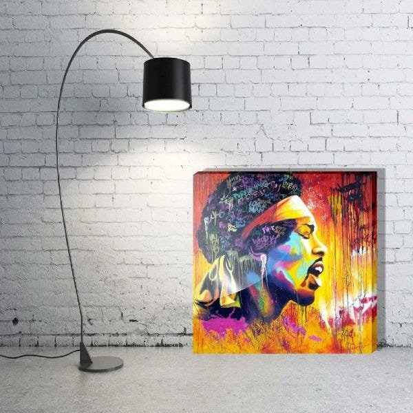 Quadro Decorativo rock Jimi Hendrix 1 Peça - 2
