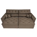 Ver imagem 5 de Sofá Retrátil e Reclinável 2.32M com Molas Cama Inbox Estilo Suede Velusoft Café