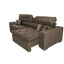 Ver mais imagens de Sofá Retrátil e Reclinável 2.32M com Molas Cama Inbox Estilo Suede Velusoft Café