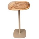 Ver imagem 1 de Mesa de Apoio Safira Baixa Tampo Resinwood Natural com Base Aco Champagne 55 - 72635