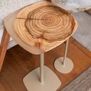 Ver imagem 2 de Mesa de Apoio Safira Baixa Tampo Resinwood Natural com Base Aco Champagne 55 - 72635