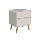 Ver imagem 1 de Mesa de Cabeceira Linha Curve 2 Gavetas 47X36cm Bege Dunas