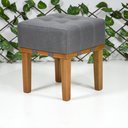 Ver imagem 4 de Kit 2 Puff Decorativo Quarto Sala de Estar Madeira - Linho Chumbo