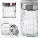 Ver imagem 5 de Kit 4 Porta Mantimentos Organizador Cozinha Armario Vidro Hermetico Tampa Inox Grande 4 Potes Condim