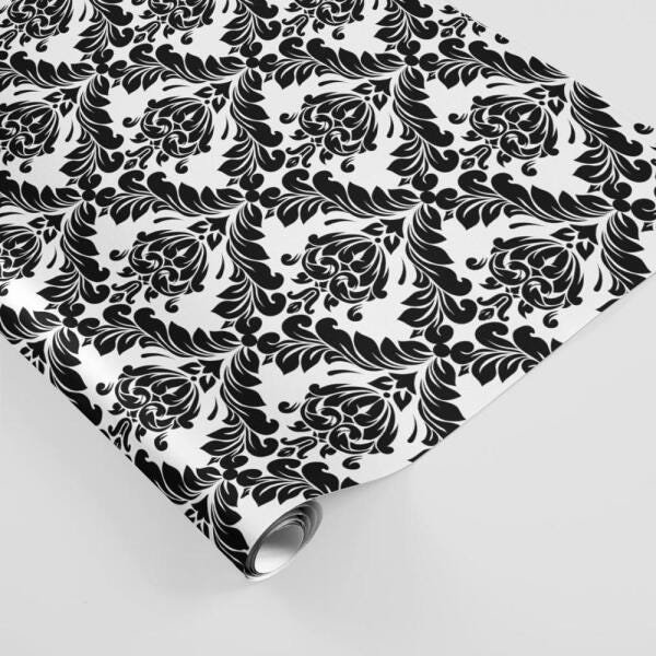 Papel de Parede Adesivo Arabesco P&B- 45x250 cm - 2