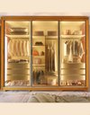 Ver imagem 3 de Guarda Roupa Reflecta 3 Portas Correr com Pés e Led Matt Cor:madeira