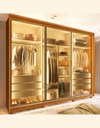 Ver imagem 2 de Guarda Roupa Reflecta 3 Portas Correr com Pés e Led Matt Cor:madeira