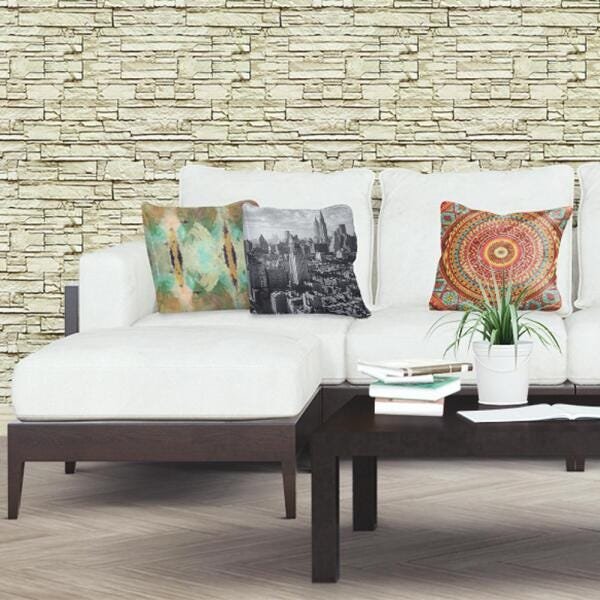 Papel de Parede Adesivo Canjiquinha Amarela - 45x150 cm - 1