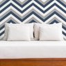 Papel de Parede Adesivo Chevron Azul e Cinza - 45x300 cm - 1