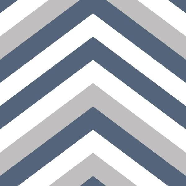 Papel de Parede Adesivo Chevron Azul e Cinza - 45x300 cm - 3