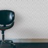 Papel de Parede Adesivo Chevron Preto e Branco - 45x300 cm - 1
