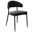 Ver imagem 1 de Cadeira Estofada para Sala de Jantar Serena Preto C01 Courino Preto - Lyam Decor
