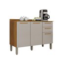Ver imagem 2 de Balcão de Cozinha 120 cm Rubi 3 Portas 2 Gavetas Cinamomo/Off White - Pnr Móveis