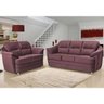 Conjunto de Sofá 3 e 2 Lugares Cama Inbox Nevada 1,95x1,45M Tecido Suede Velusoft Vinho - 1