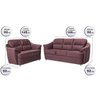 Conjunto de Sofá 3 e 2 Lugares Cama Inbox Nevada 1,95x1,45M Tecido Suede Velusoft Vinho - 2