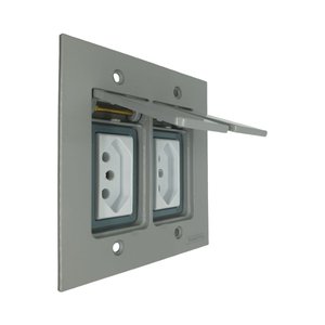 Tomada Dupla Tampa Piso Alumínio 4x2 Tramontina Módulo Liz