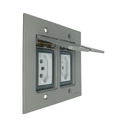 Tomada Dupla Tampa Piso Alumínio 4x2 Tramontina Módulo Liz