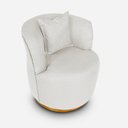 Ver imagem 2 de Poltrona Orgânica Base Metálica Confortável Decorativa para Sala Escritório Recepção Maranata Linho