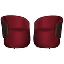 Ver imagem 2 de Kit 2 Poltronas Organica Beatriz Veludo Vermelho C/ Composê Corano Marrom - Lm Decor
