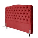 Ver imagem 1 de Cabeceira de Cama Box Viúva 128 Cm Dunas Casavezi Suede Veludo Vermelho