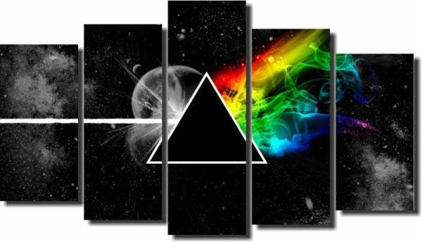 Quadros Decorativos Pink Floyd 5 peças - 1