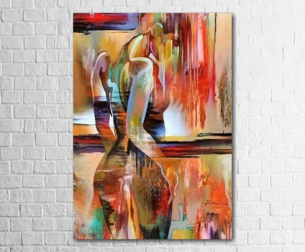 Quadro Decorativo Nu Artístico Colorido 1 peça - 1