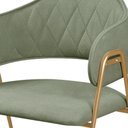 Ver mais imagens de Conjunto 4 Cadeiras Veneza Bouclé Verde Oliva Metal Dourado