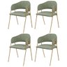 Conjunto 4 Cadeiras Veneza Bouclé Verde Oliva Metal Dourado - 9